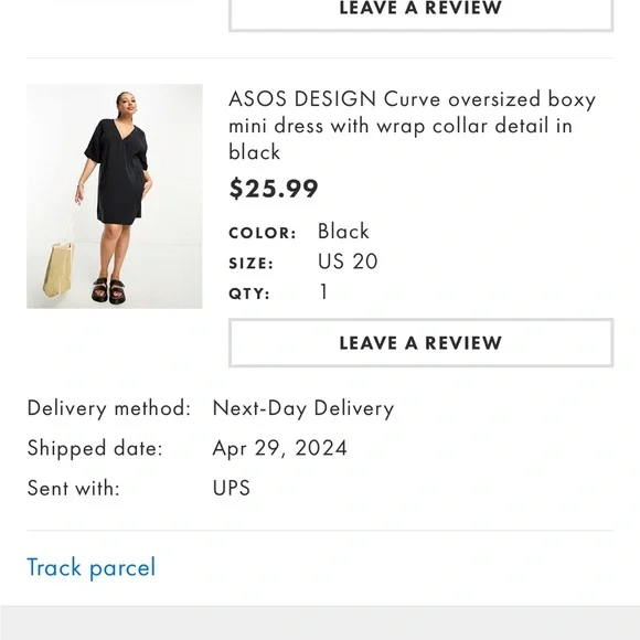 NWT ASOS CURVE Oversized Boxy Black Mini Dress 20 - Picture 4 of 4